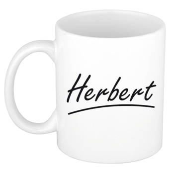 Herbert voornaam kado beker / mok sierlijke letters - gepersonaliseerde mok met naam - Naam mokken