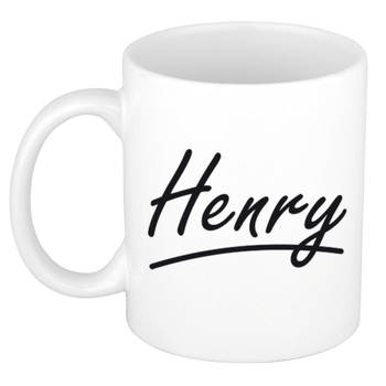 Henry voornaam kado beker / mok sierlijke letters - gepersonaliseerde mok met naam - Naam mokken