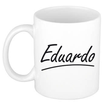 Eduardo voornaam kado beker / mok sierlijke letters - gepersonaliseerde mok met naam - Naam mokken