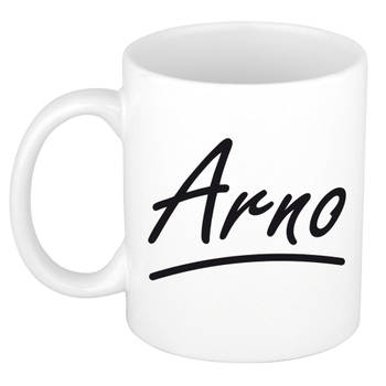 Arno voornaam kado beker / mok sierlijke letters - gepersonaliseerde mok met naam - Naam mokken