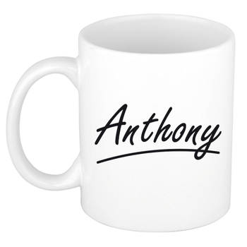 Anthony voornaam kado beker / mok sierlijke letters - gepersonaliseerde mok met naam - Naam mokken