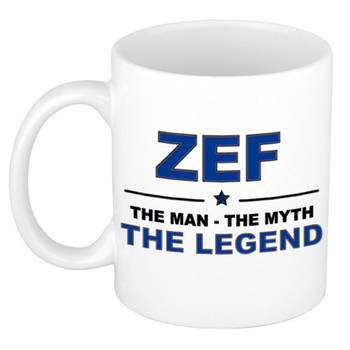 Naam cadeau mok/ beker Zef The man, The myth the legend 300 ml - Naam mokken