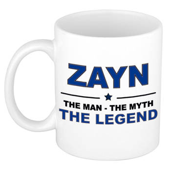 Naam cadeau mok/ beker Zayn The man, The myth the legend 300 ml - Naam mokken