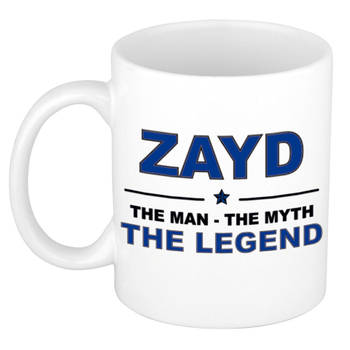 Naam cadeau mok/ beker Zayd The man, The myth the legend 300 ml - Naam mokken