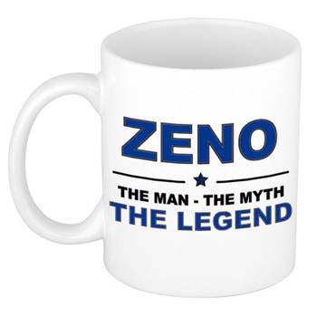 Naam cadeau mok/ beker Zeno The man, The myth the legend 300 ml - Naam mokken