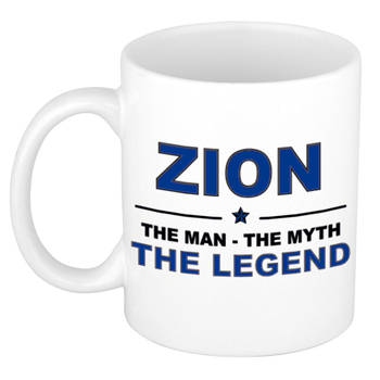 Naam cadeau mok/ beker Zion The man, The myth the legend 300 ml - Naam mokken