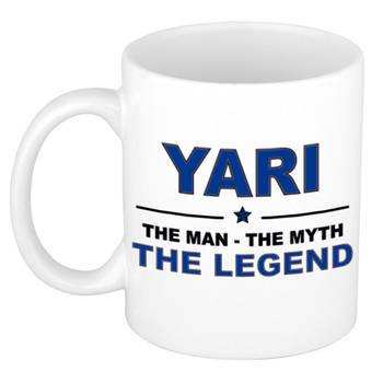 Naam cadeau mok/ beker Yari The man, The myth the legend 300 ml - Naam mokken