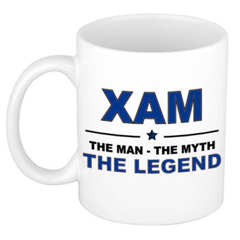 Naam cadeau mok/ beker Xam The man, The myth the legend 300 ml - Naam mokken