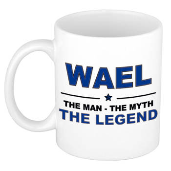 Naam cadeau mok/ beker Wael The man, The myth the legend 300 ml - Naam mokken