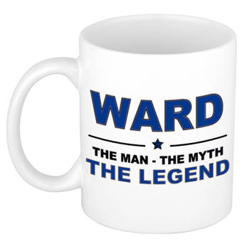 Naam cadeau mok/ beker Ward The man, The myth the legend 300 ml - Naam mokken
