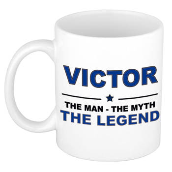 Naam cadeau mok/ beker Victor The man, The myth the legend 300 ml - Naam mokken