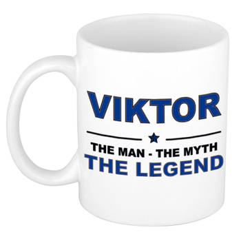 Naam cadeau mok/ beker Viktor The man, The myth the legend 300 ml - Naam mokken
