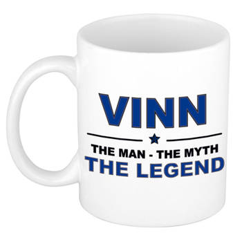 Naam cadeau mok/ beker Vinn The man, The myth the legend 300 ml - Naam mokken