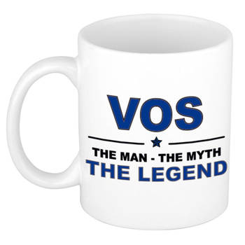Naam cadeau mok/ beker Vos The man, The myth the legend 300 ml - Naam mokken