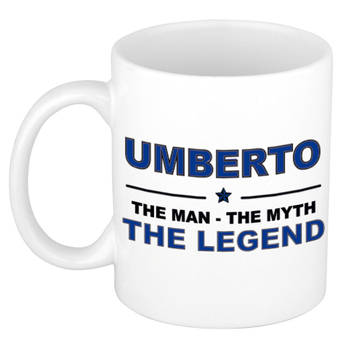 Naam cadeau mok/ beker Umberto The man, The myth the legend 300 ml - Naam mokken