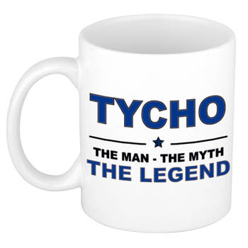 Naam cadeau mok/ beker Tycho The man, The myth the legend 300 ml - Naam mokken