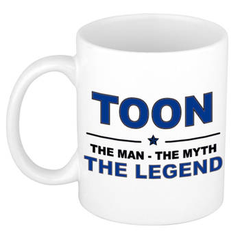 Naam cadeau mok/ beker Toon The man, The myth the legend 300 ml - Naam mokken