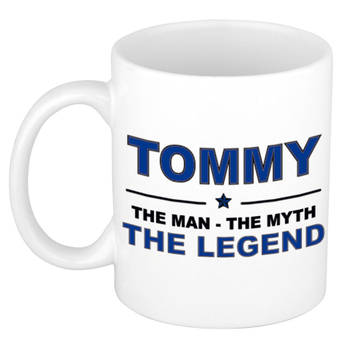 Naam cadeau mok/ beker Tommy The man, The myth the legend 300 ml - Naam mokken