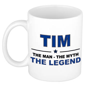 Naam cadeau mok/ beker Tim The man, The myth the legend 300 ml - Naam mokken