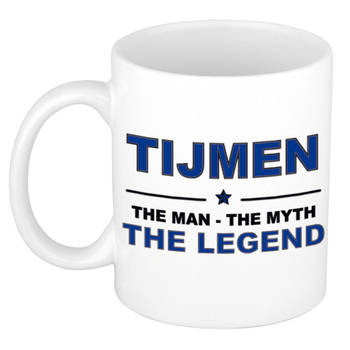Naam cadeau mok/ beker Tijmen The man, The myth the legend 300 ml - Naam mokken