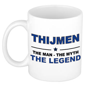 Naam cadeau mok/ beker Thijmen The man, The myth the legend 300 ml - Naam mokken