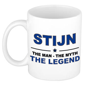 Naam cadeau mok/ beker Stijn The man, The myth the legend 300 ml - Naam mokken