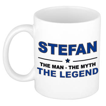 Naam cadeau mok/ beker Stefan The man, The myth the legend 300 ml - Naam mokken
