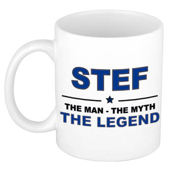 Naam cadeau mok/ beker Stef The man, The myth the legend 300 ml - Naam mokken
