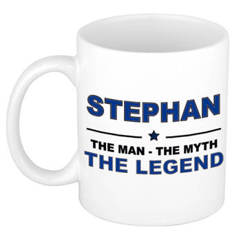Naam cadeau mok/ beker Stephan The man, The myth the legend 300 ml - Naam mokken