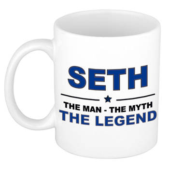 Naam cadeau mok/ beker Seth The man, The myth the legend 300 ml - Naam mokken