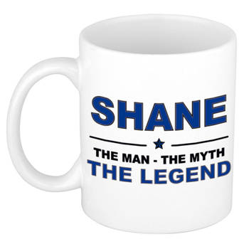 Naam cadeau mok/ beker Shane The man, The myth the legend 300 ml - Naam mokken