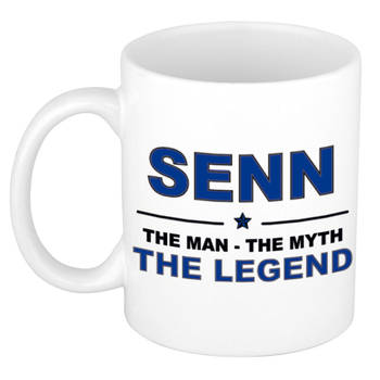 Naam cadeau mok/ beker Senn The man, The myth the legend 300 ml - Naam mokken