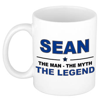 Naam cadeau mok/ beker Sean The man, The myth the legend 300 ml - Naam mokken