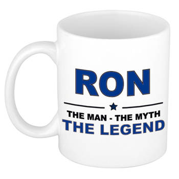 Naam cadeau mok/ beker Ron The man, The myth the legend 300 ml - Naam mokken