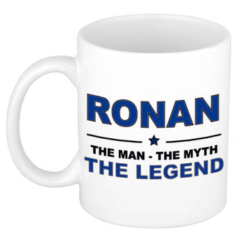 Naam cadeau mok/ beker Ronan The man, The myth the legend 300 ml - Naam mokken