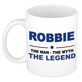 Naam cadeau mok/ beker Robbie The man, The myth the legend 300 ml - Naam mokken
