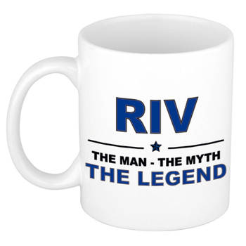 Naam cadeau mok/ beker Riv The man, The myth the legend 300 ml - Naam mokken