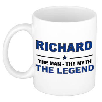 Naam cadeau mok/ beker Richard The man, The myth the legend 300 ml - Naam mokken