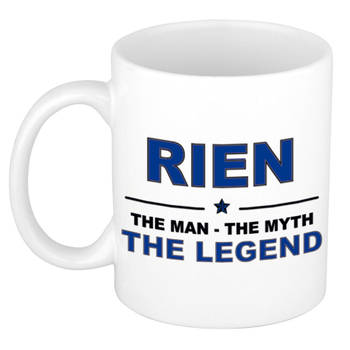 Naam cadeau mok/ beker Rien The man, The myth the legend 300 ml - Naam mokken
