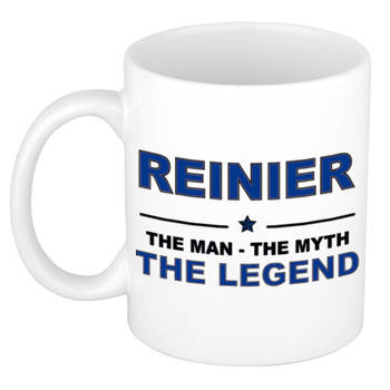 Naam cadeau mok/ beker Reinier The man, The myth the legend 300 ml - Naam mokken