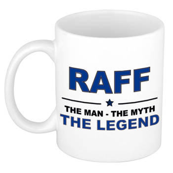 Naam cadeau mok/ beker Raff The man, The myth the legend 300 ml - Naam mokken