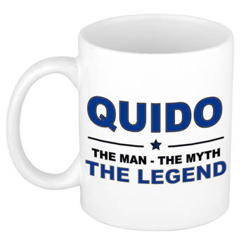 Naam cadeau mok/ beker Quido The man, The myth the legend 300 ml - Naam mokken
