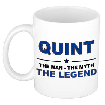 Naam cadeau mok/ beker Quint The man, The myth the legend 300 ml - Naam mokken