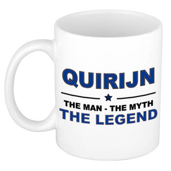 Naam cadeau mok/ beker Quirijn The man, The myth the legend 300 ml - Naam mokken
