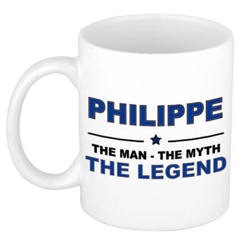 Naam cadeau mok/ beker Philippe The man, The myth the legend 300 ml - Naam mokken