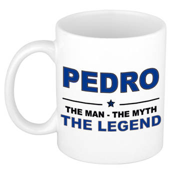 Naam cadeau mok/ beker Pedro The man, The myth the legend 300 ml - Naam mokken