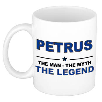 Naam cadeau mok/ beker Petrus The man, The myth the legend 300 ml - Naam mokken