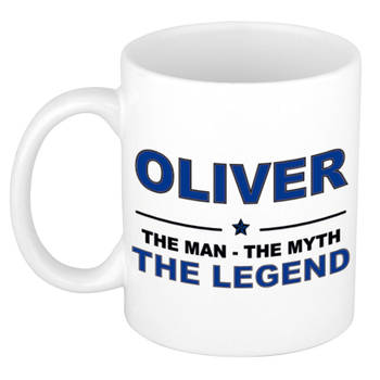 Naam cadeau mok/ beker Oliver The man, The myth the legend 300 ml - Naam mokken