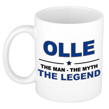Naam cadeau mok/ beker Olle The man, The myth the legend 300 ml - Naam mokken
