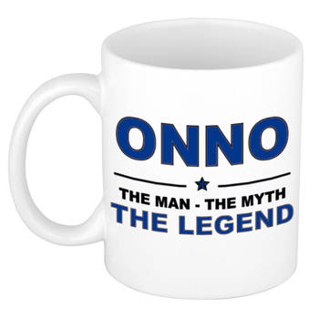 Naam cadeau mok/ beker Onno The man, The myth the legend 300 ml - Naam mokken